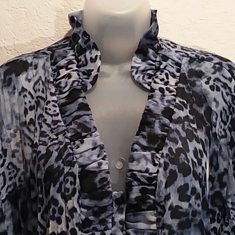 Allison Taylor Ruffle Neck Blouse - Picture 2 of 4